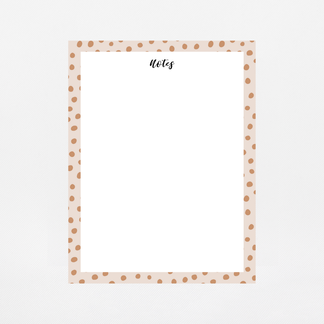 Spotted Tan Notepad – Ivory Paper Co