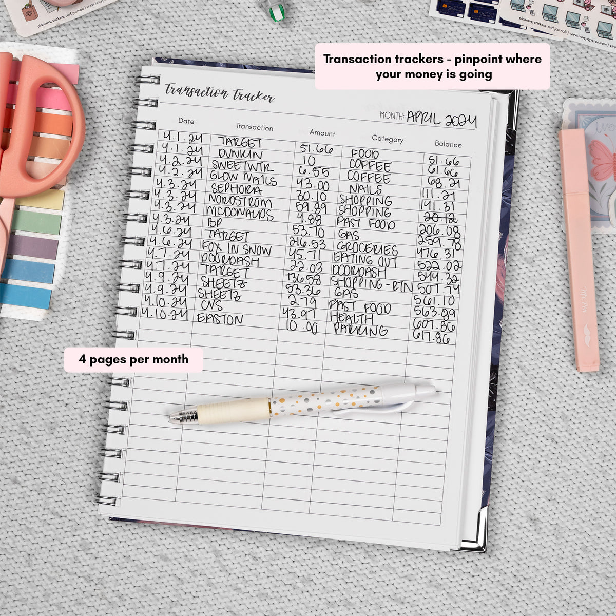 Tillie Lilac | Budget Planner – Ivory Paper Co