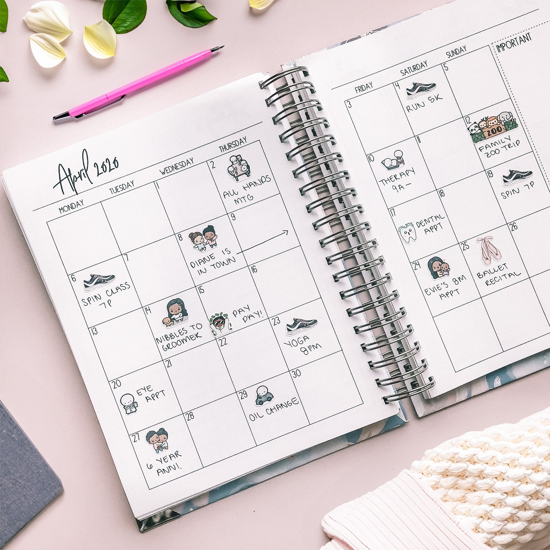 Personalized Daily Planner | 1 Page Per Day Planner | 3 deals Month Planner | 6 Month Planner | 2022 Planner | Whimsy Watercolor Leaf