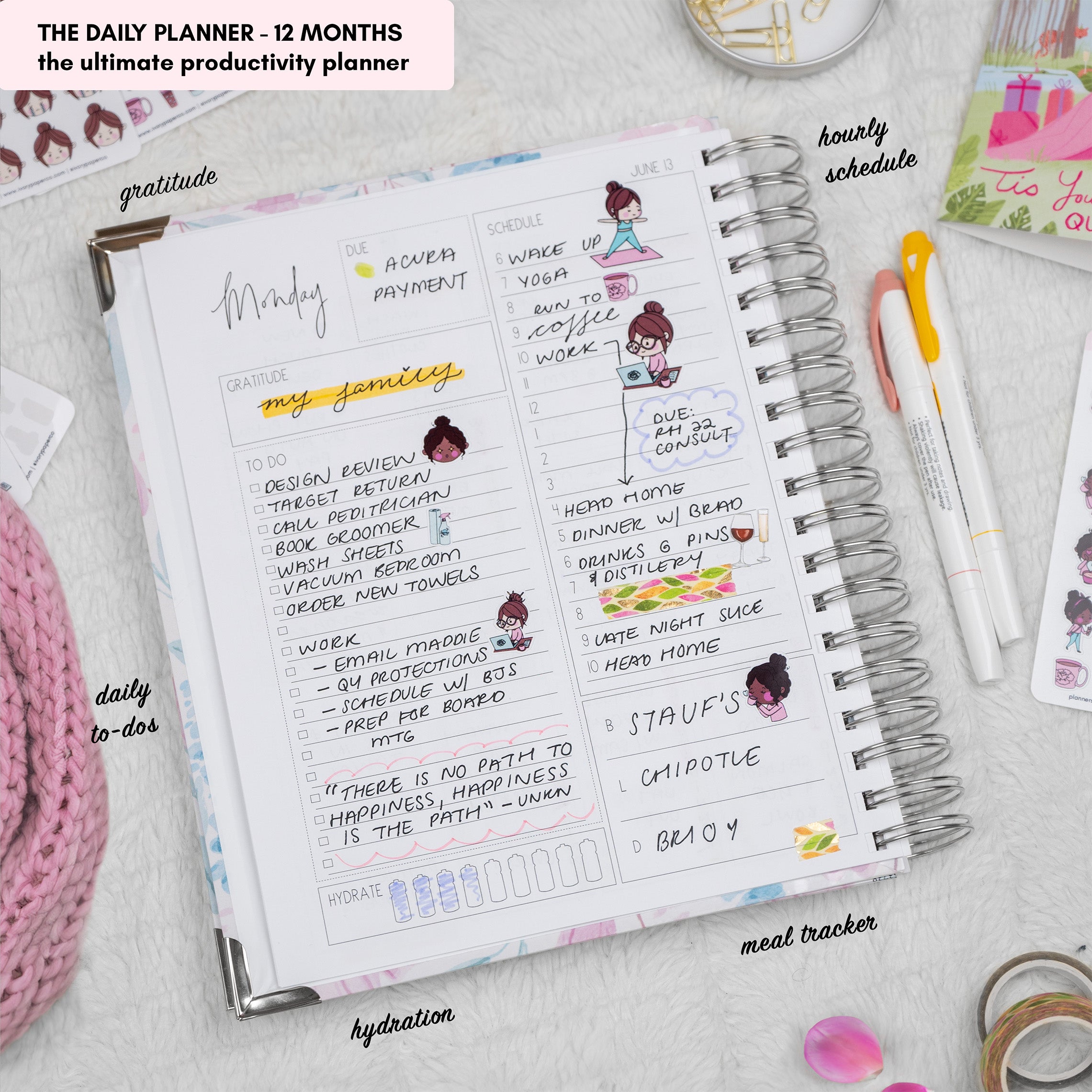2025 Daily Planner | Beautiful Floral Cover – Ivory Paper Co